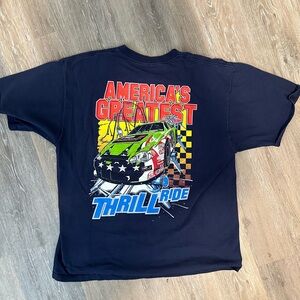 Vintage Y2K NASCAR America's Greatest Thrill Racing Navy Shirt Size L